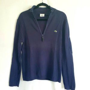 Lacoste Navy Blue Quarter Zip Pullover Sweater 4